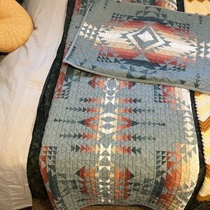 Pendleton Southwestern Quilt Set - Blue and Orange